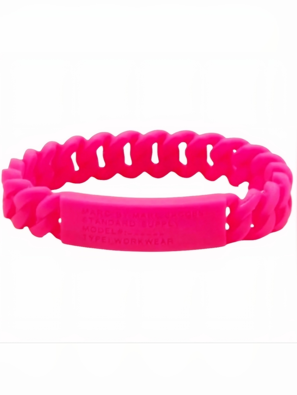 Marc Jacobs Hot Pink Silicone Chain Link Bracelet